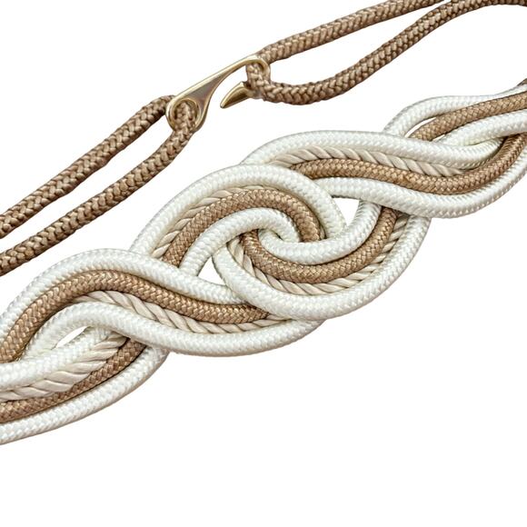 Vintage Rope Knot Belt Tan Ivory - Picture 4 of 5